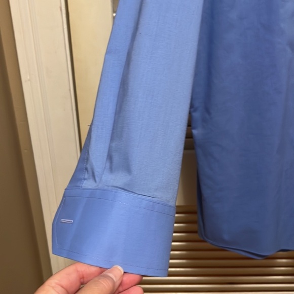 4. Stafford Men’s Long Sleeve Dress Shirt in Blue - Picture 6 of 11